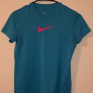 Pink and Blue Nike Dri-Fit Girl’s Tee shirt